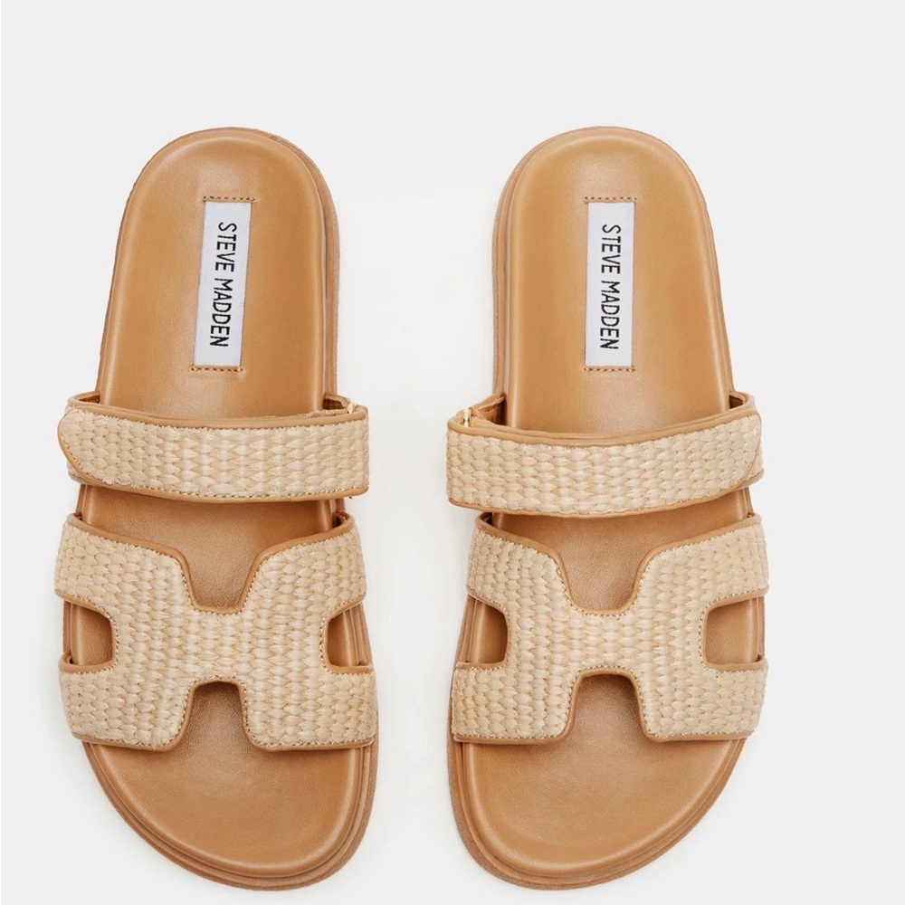 Steve Madden Beige Woven Strap Sandals
